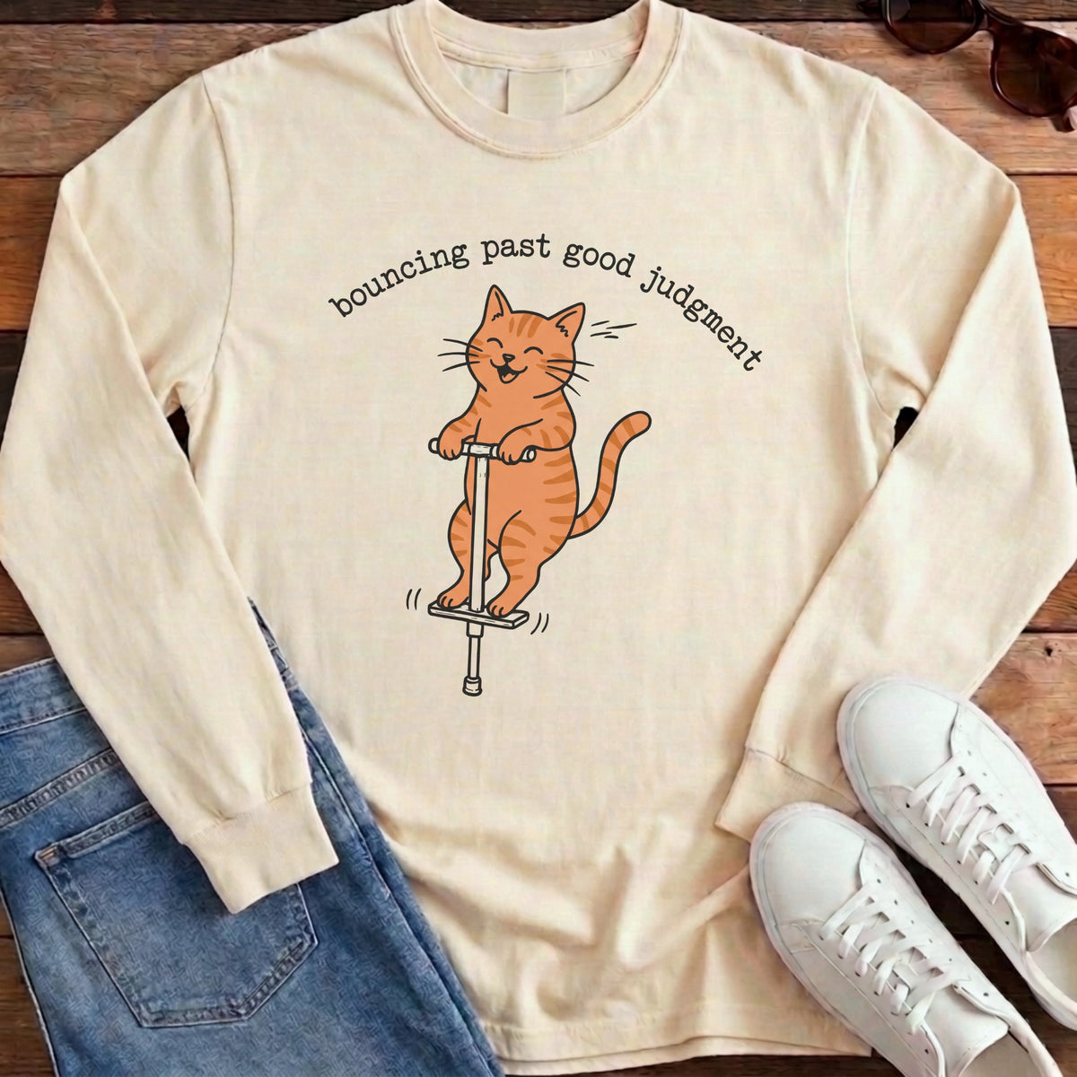 Bouncing Past Good Judgment Long Sleeve - Ivory