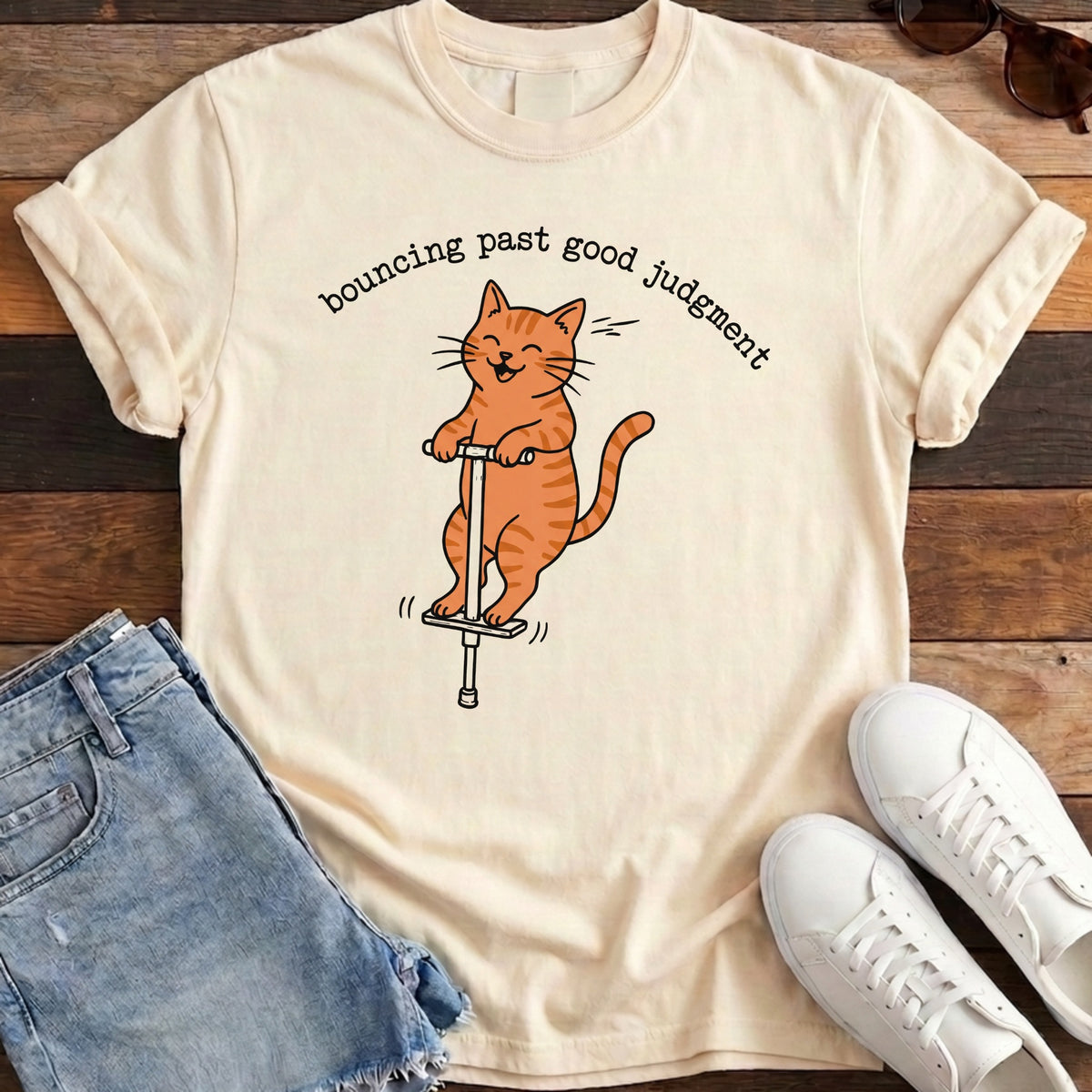 Bouncing Past Good Judgment Tee - Ivory