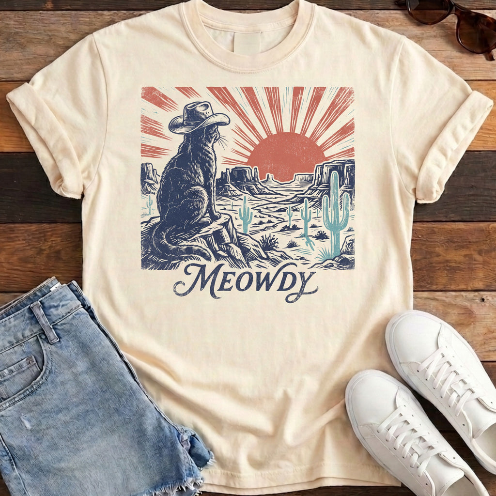 Meowdy Tee - Ivory