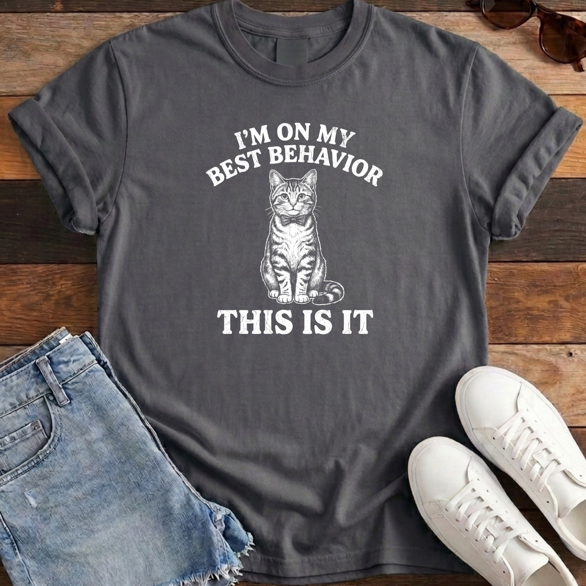 I'm On My Best Behavior Tee - Pepper