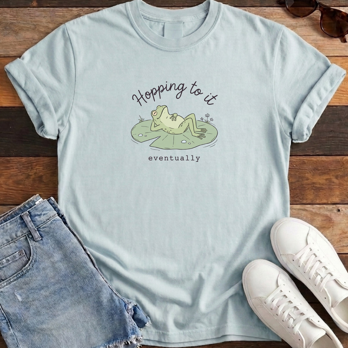 Hopping To It Tee - Chambray