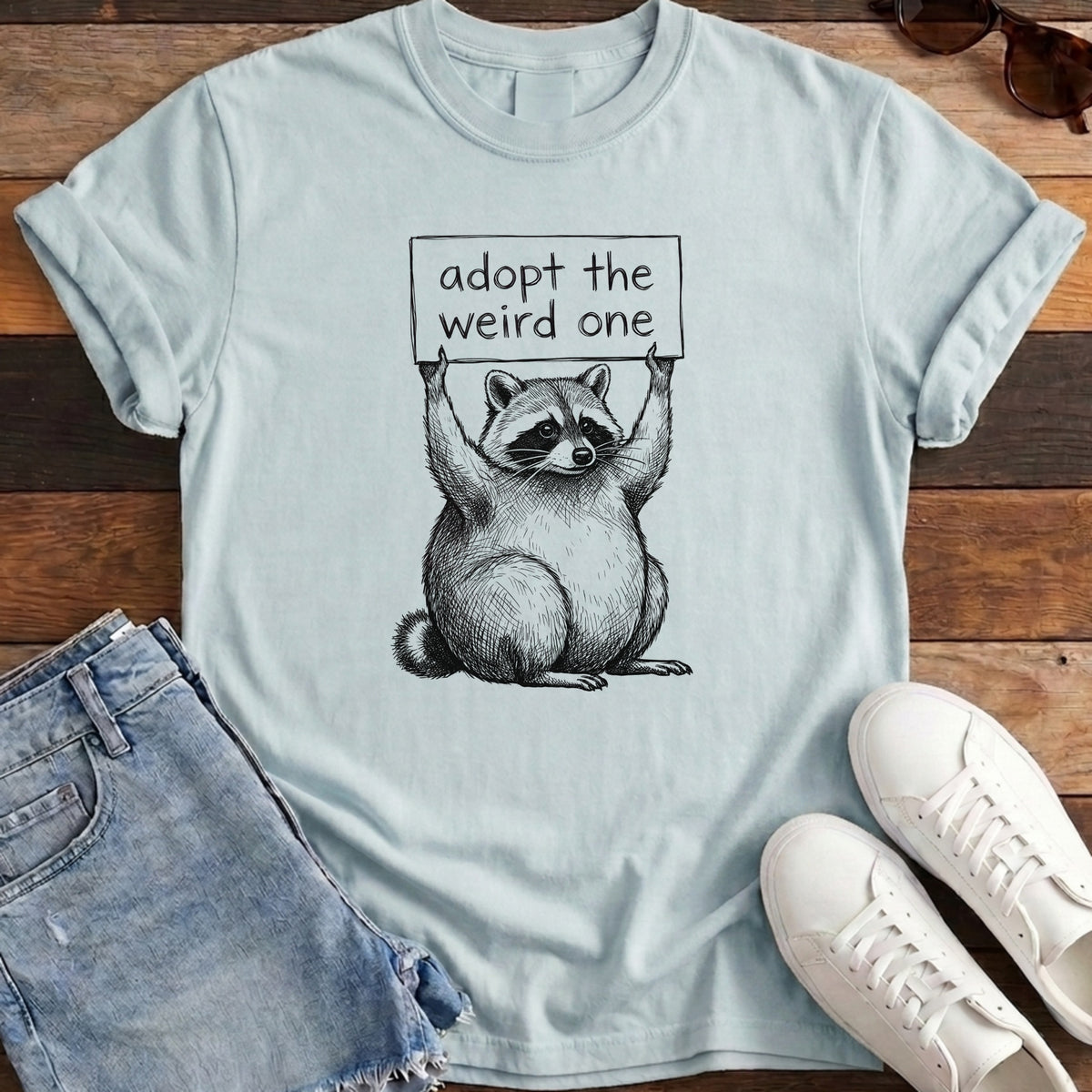 Adopt The Weird One Jimothy Tee - Chambray