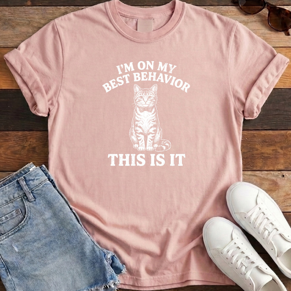 I'm On My Best Behavior Tee - Blossom