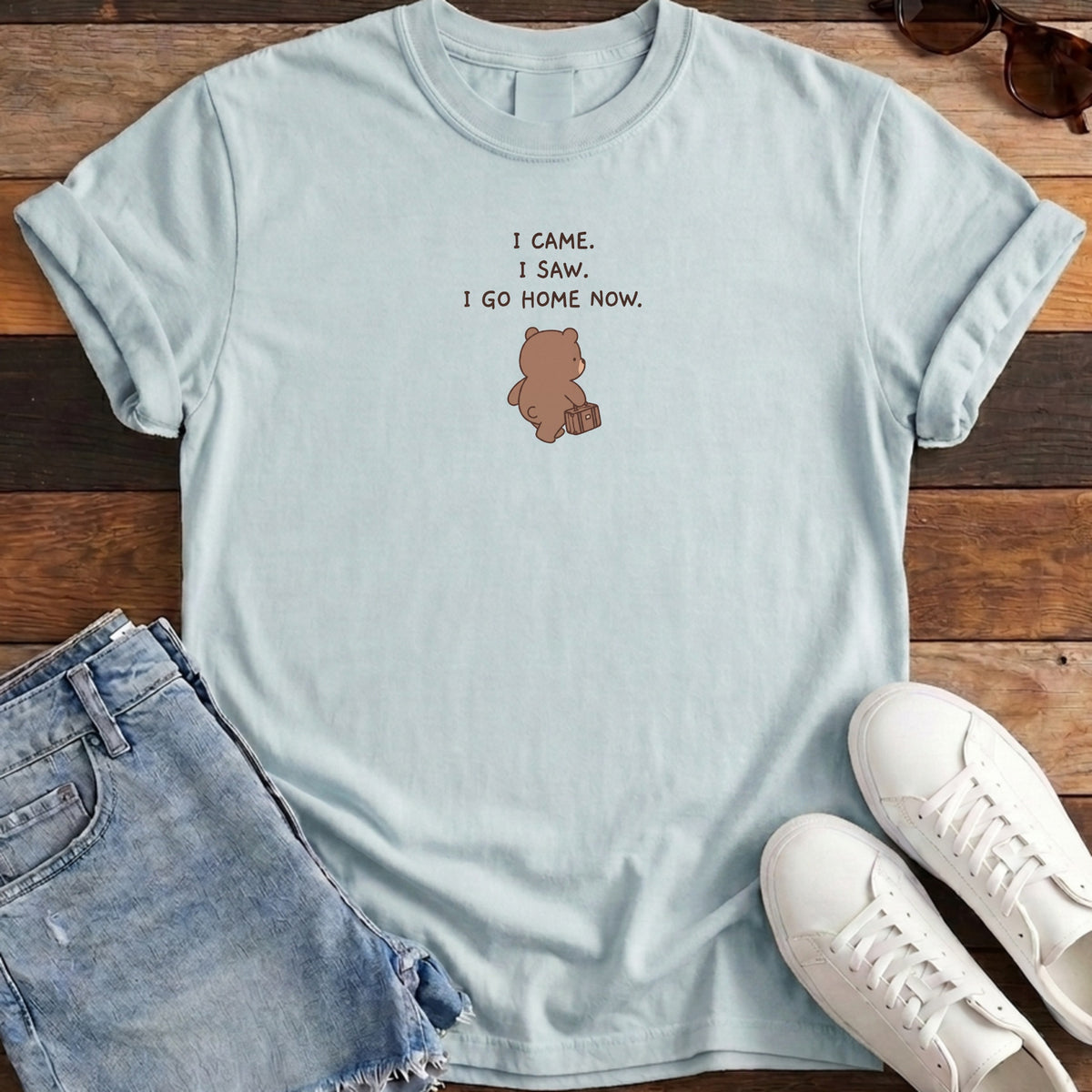 I Came I Saw I Go Home Now Tee - Chambray