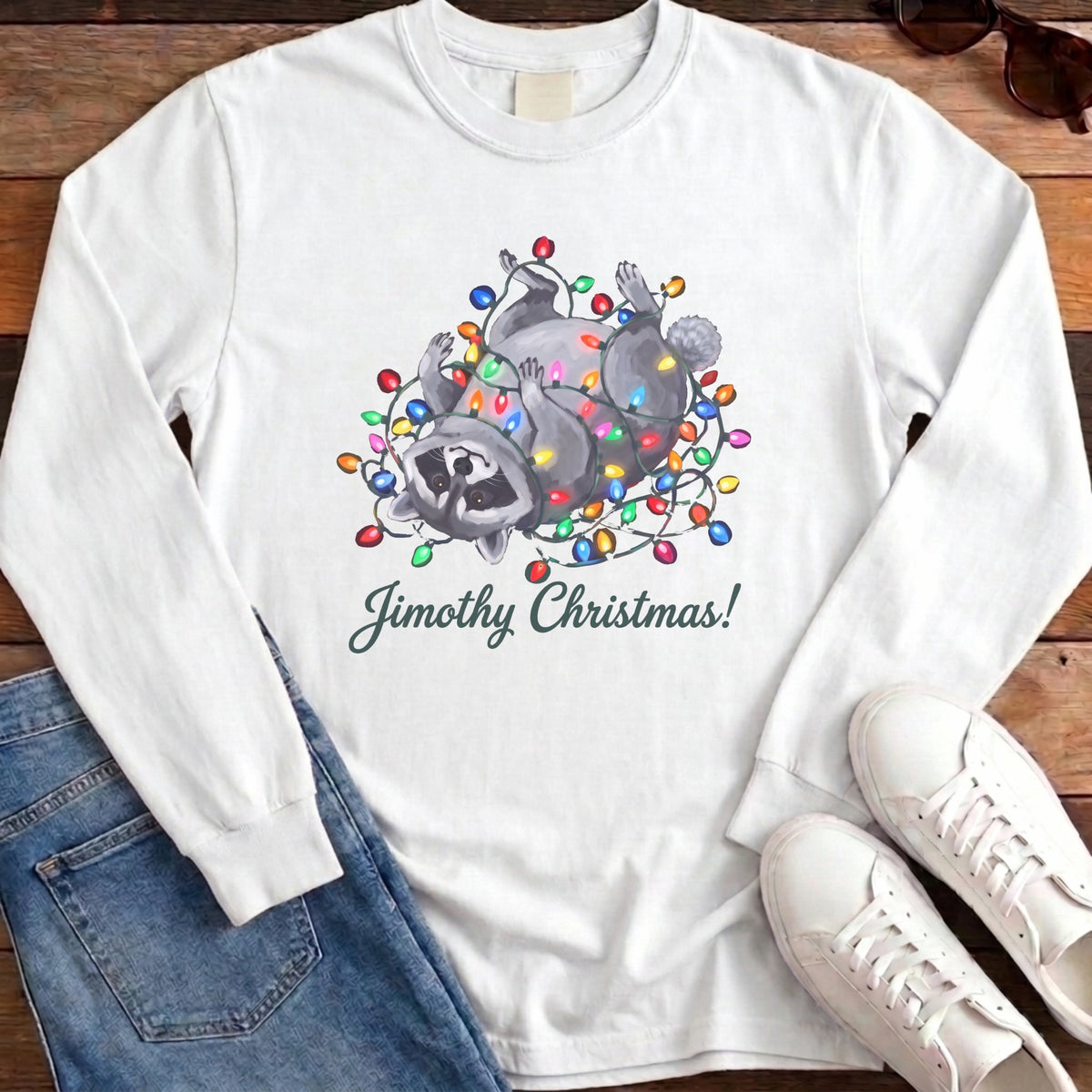 Jimothy Christmas Tangled Long Sleeve - White