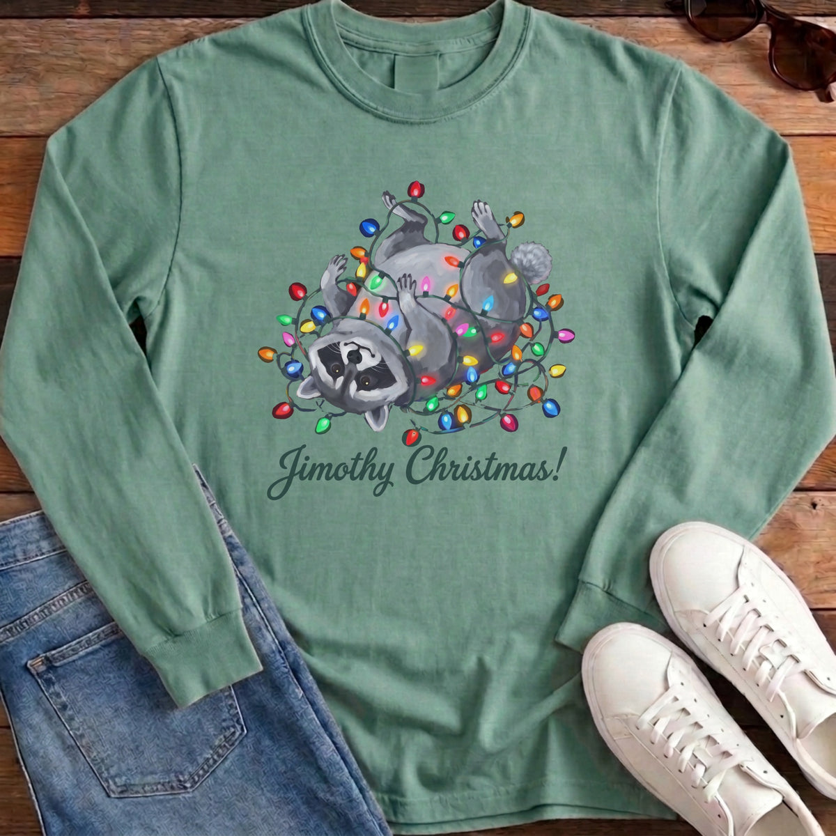 Jimothy Christmas Tangled Long Sleeve - Light Green