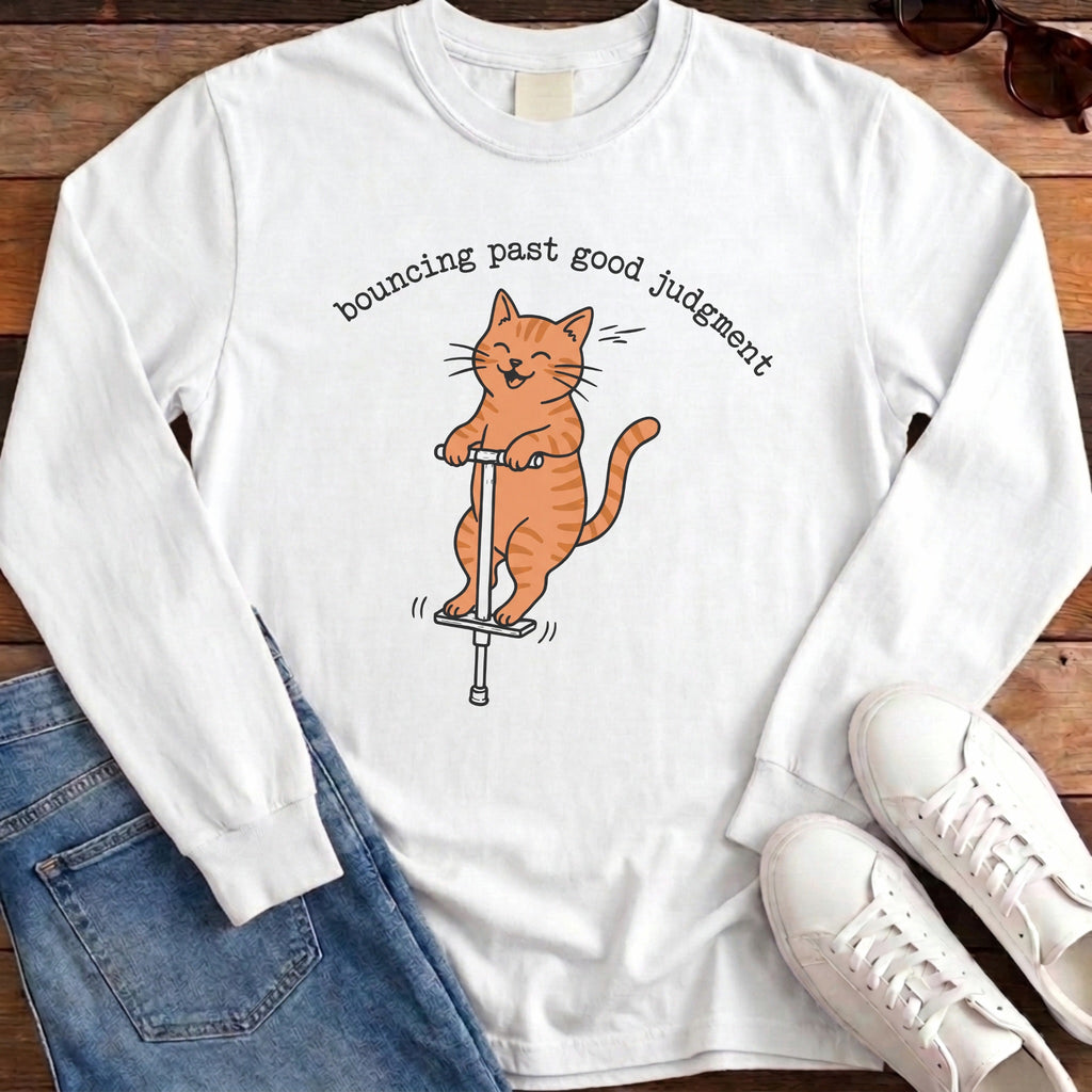 Bouncing Past Good Judgment Long Sleeve - White