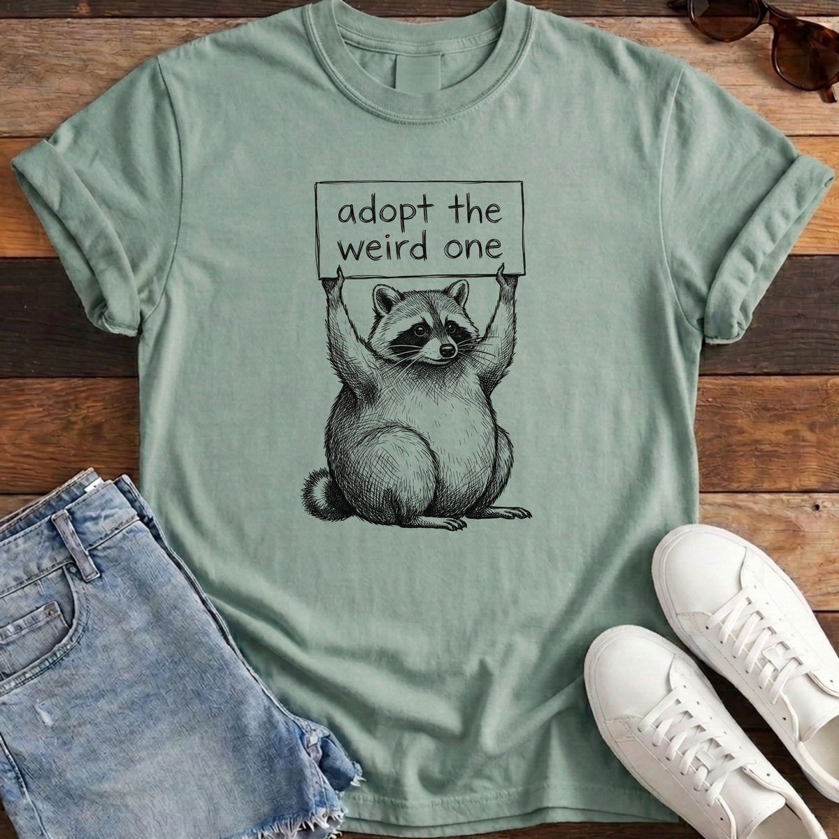 Adopt The Weird One Jimothy Tee - Bay