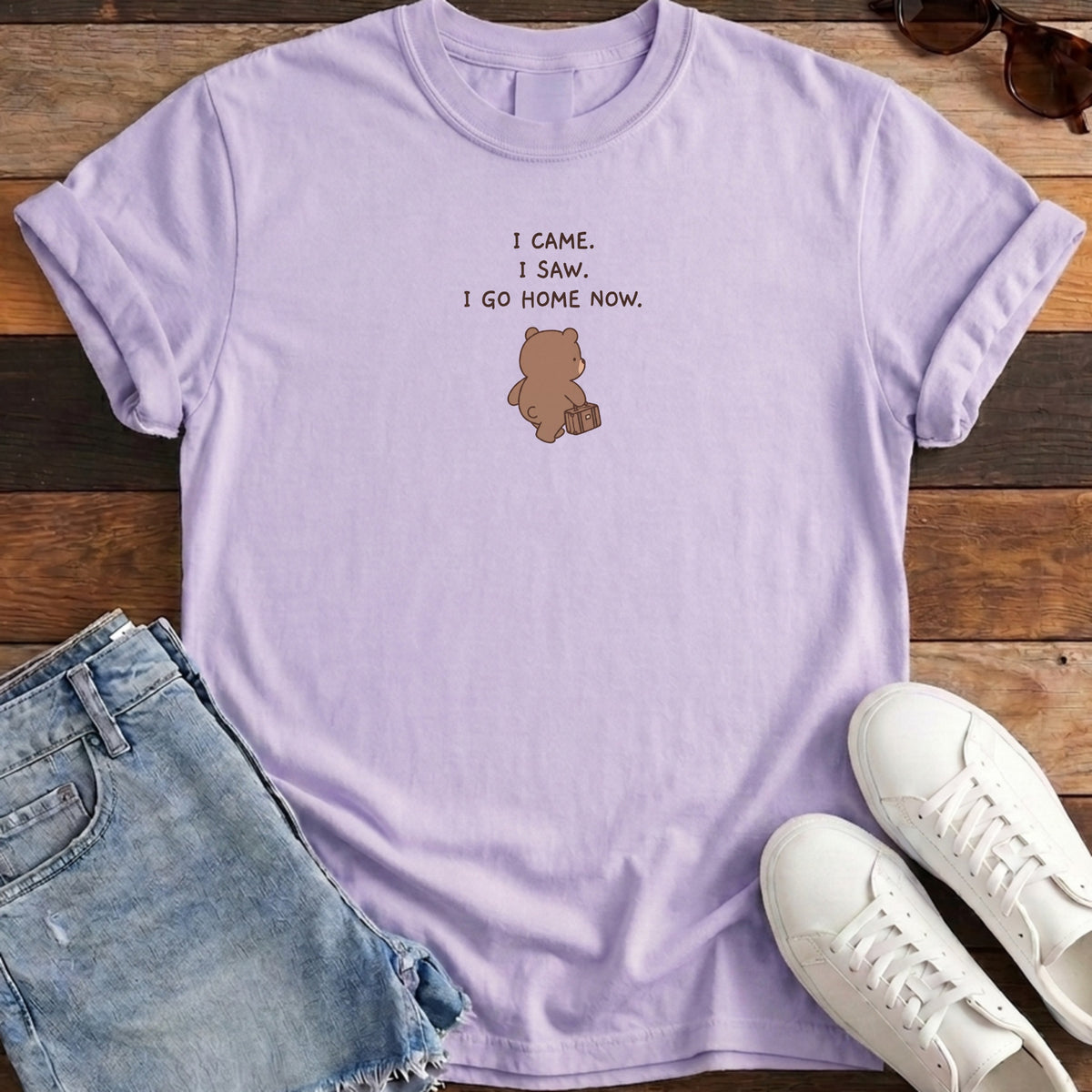 I Came I Saw I Go Home Now Tee - Orchid