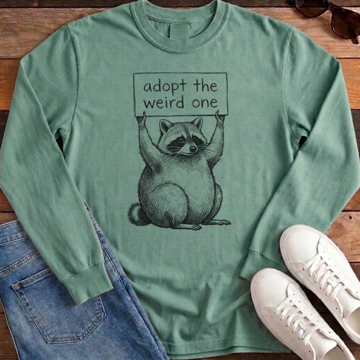 Adopt The Weird One Jimothy Long Sleeve - Light Green