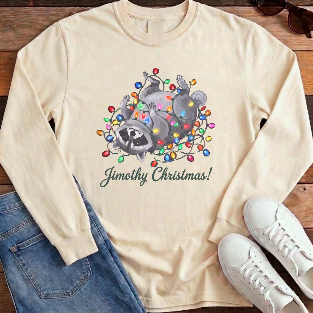Jimothy Christmas Tangled Long Sleeve - Ivory
