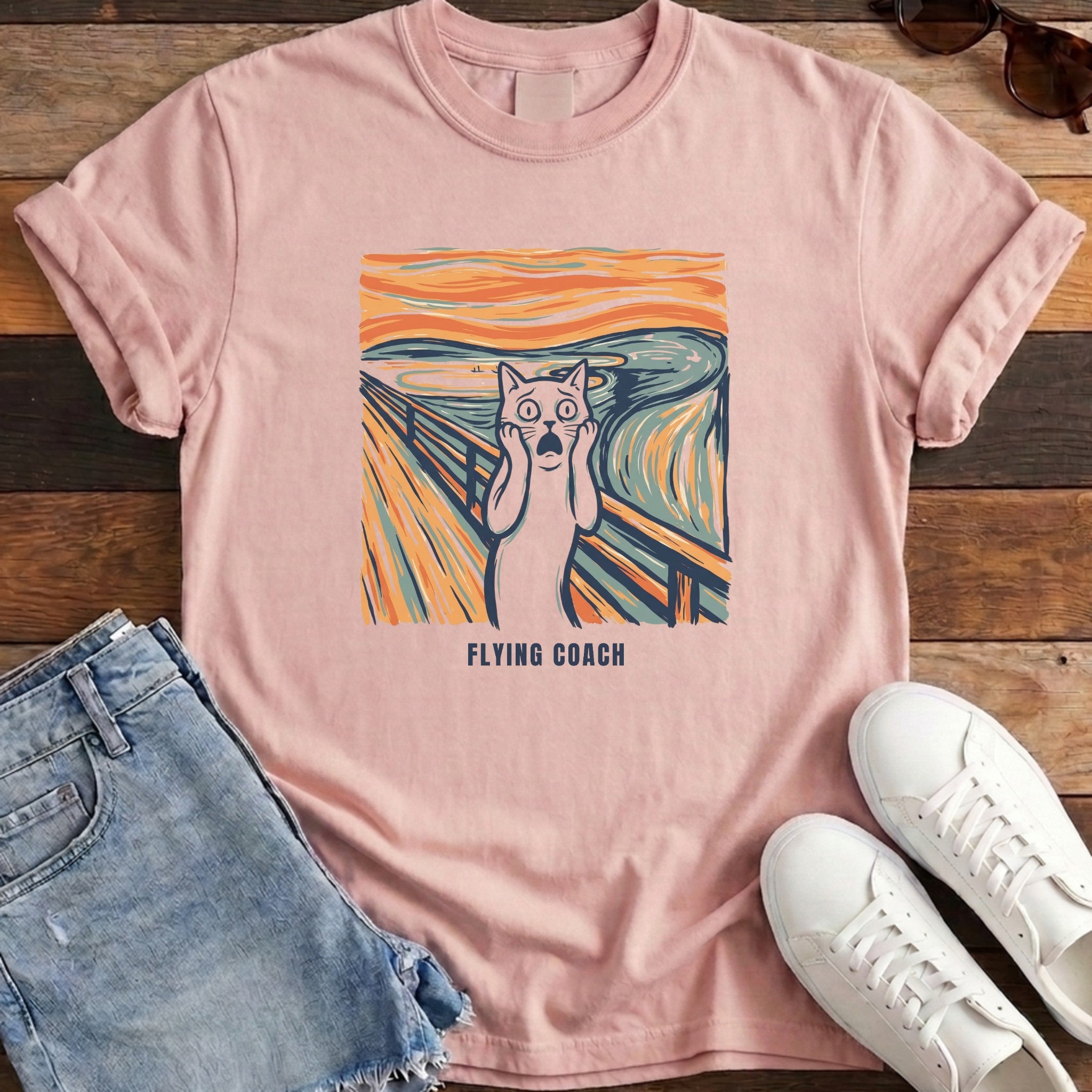 Flying Coach Artistic Cat Tee - Blossom