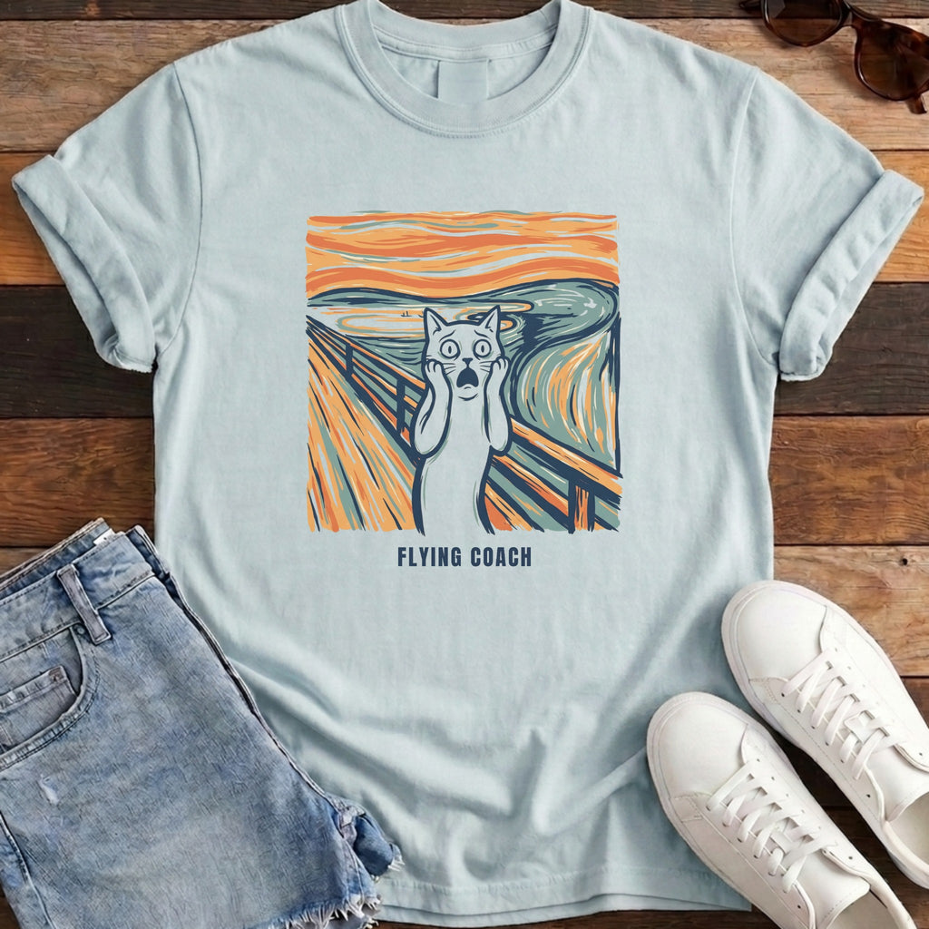 Flying Coach Artistic Cat Tee - Chambray