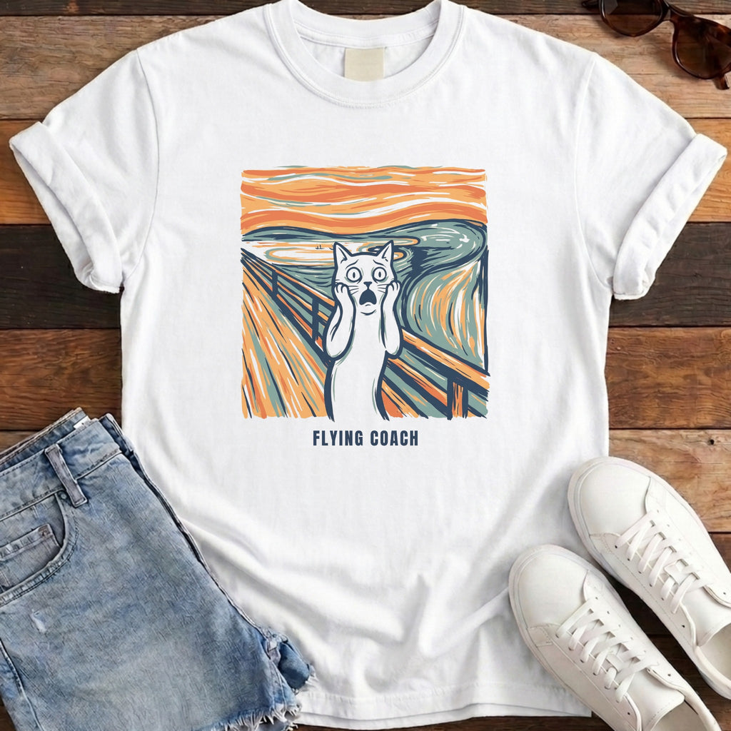 Flying Coach Artistic Cat Tee - White