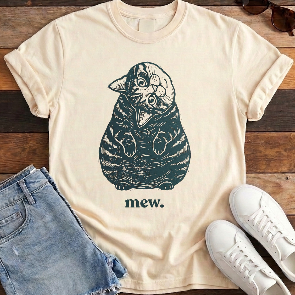 Mew Cat Tee - Ivory