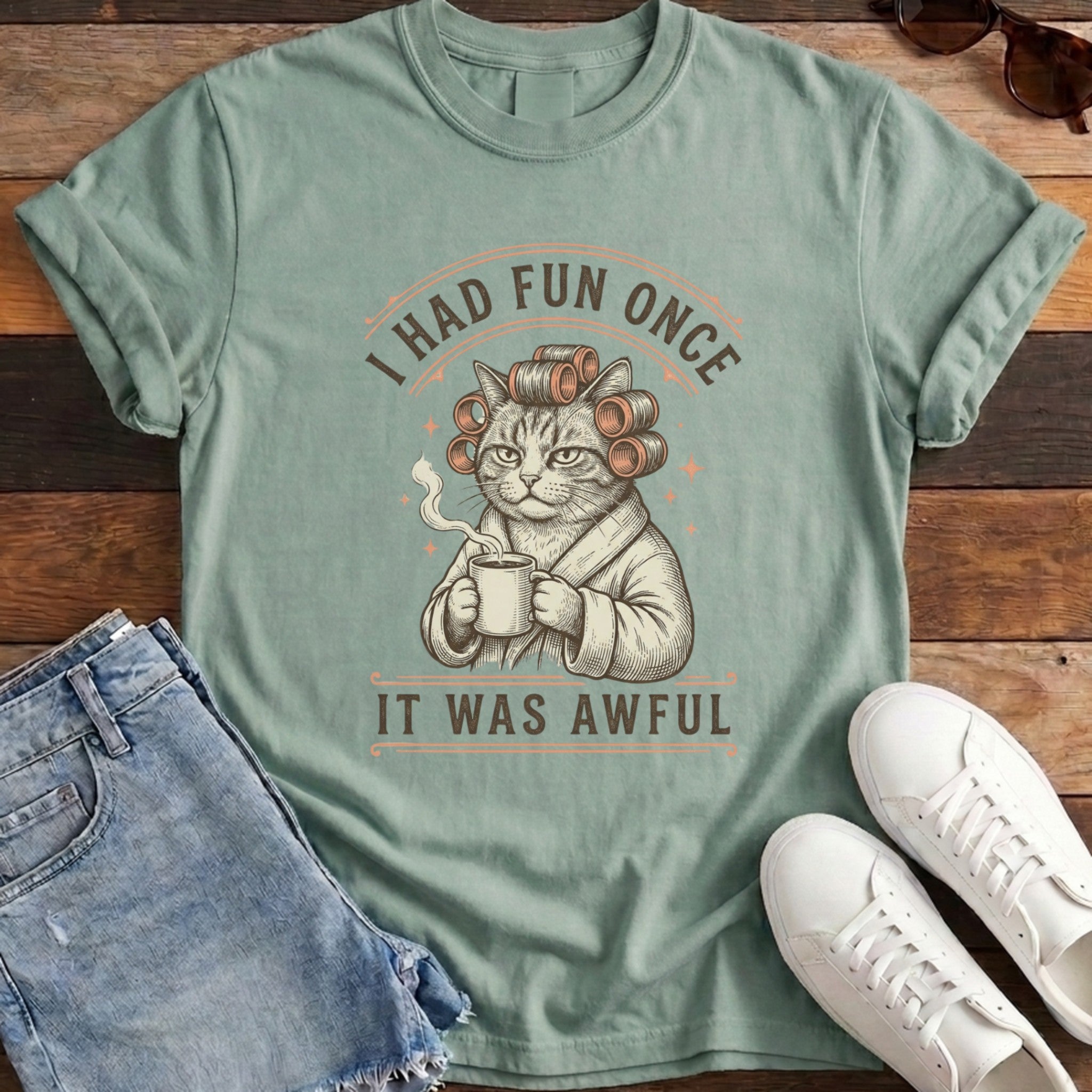 Fun Once Cat Tee - Bay