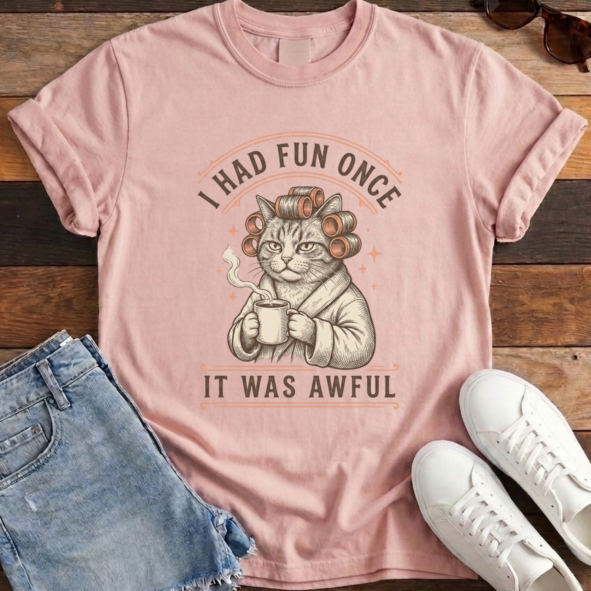 Fun Once Cat Tee - Blossom