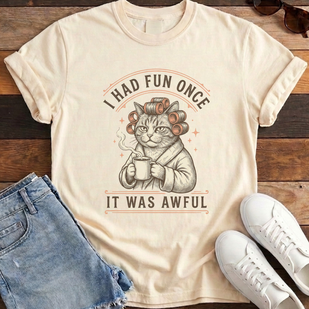 Fun Once Cat Tee - Ivory
