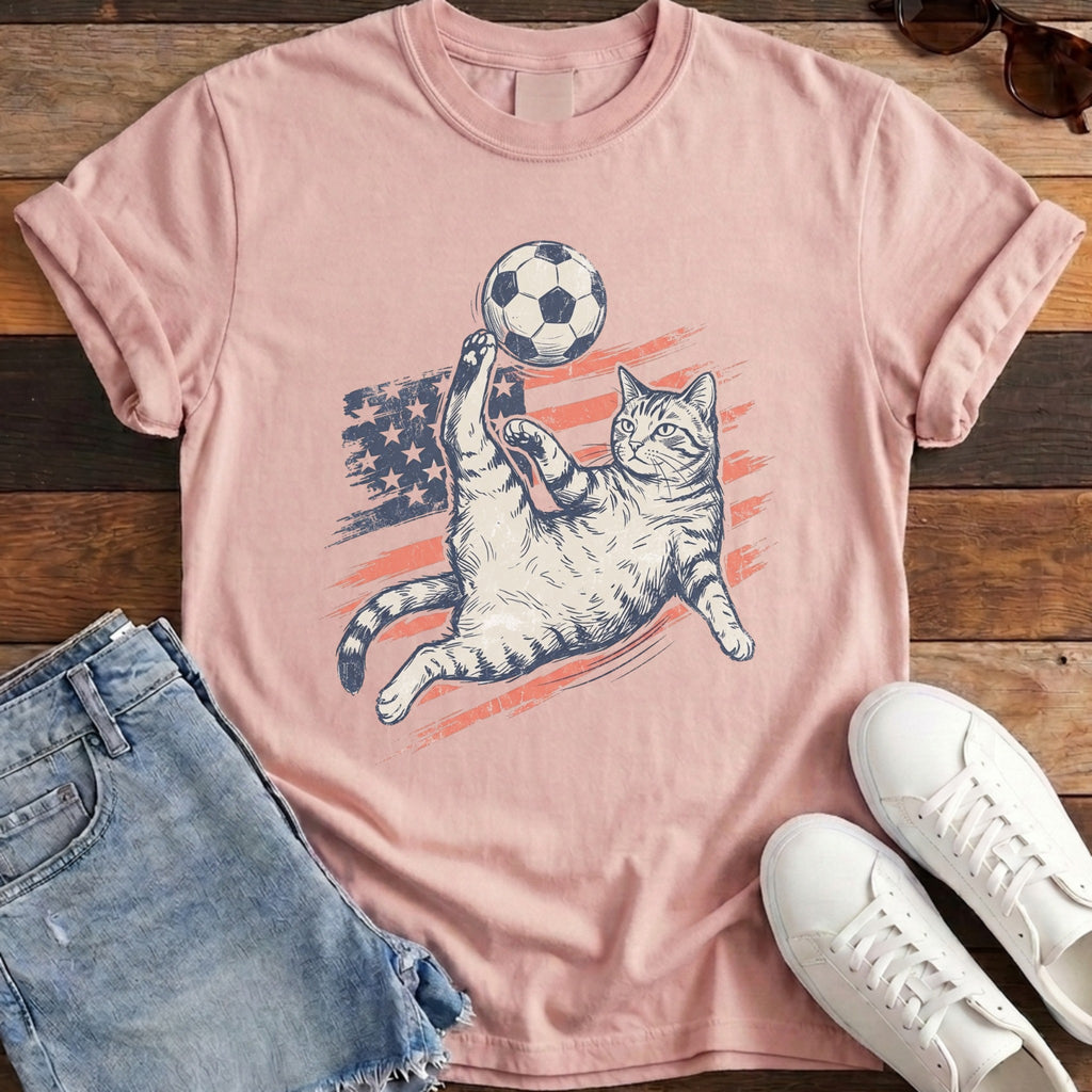 Bicycle Kick Cat Tee - Blossom
