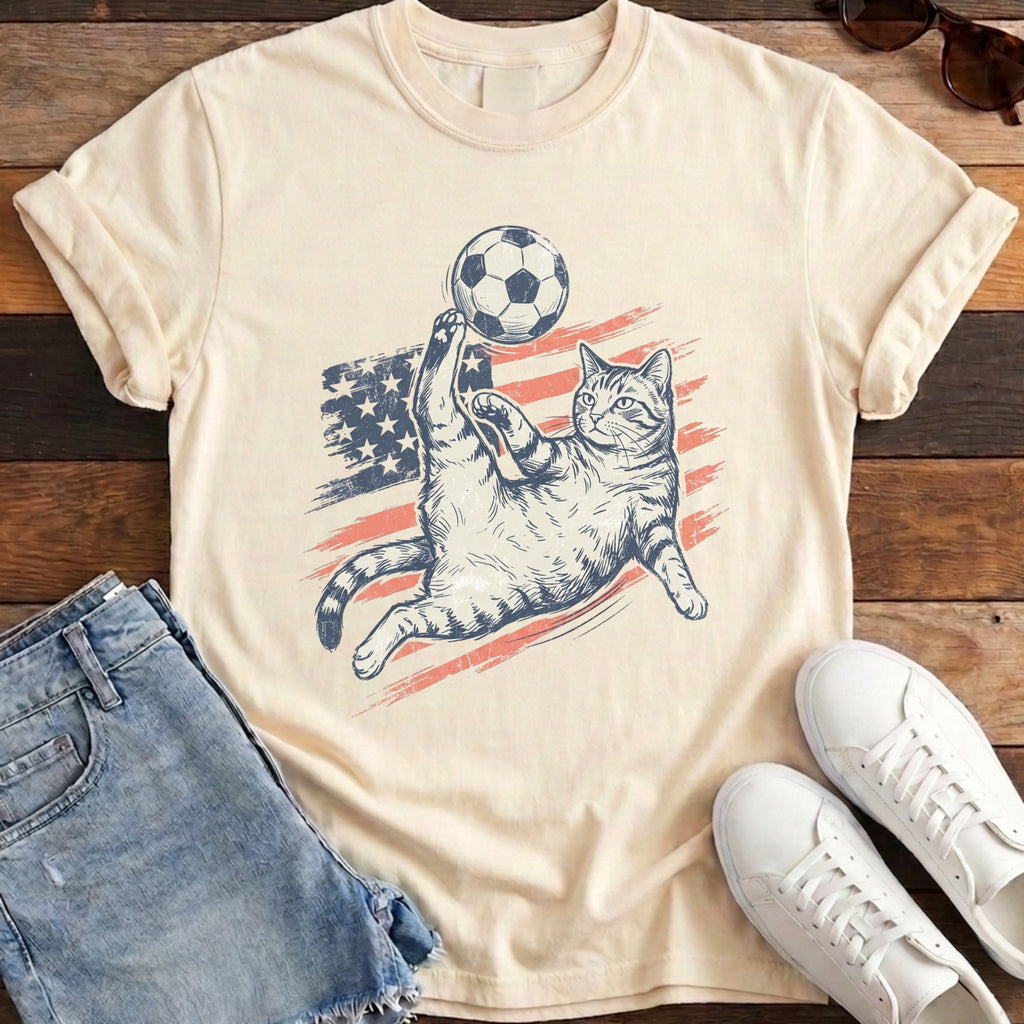Bicycle Kick Cat Tee - Ivory