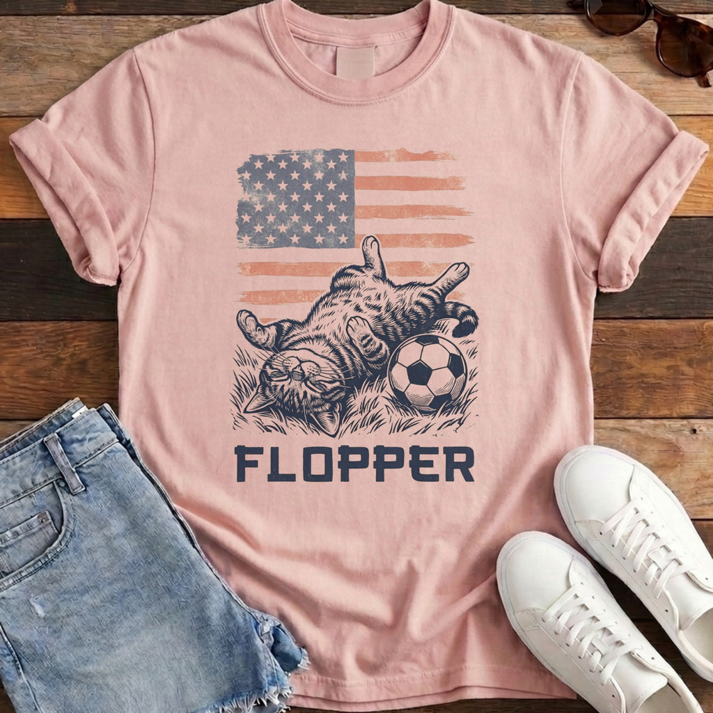 USA Flopper Cat Tee - Blossom