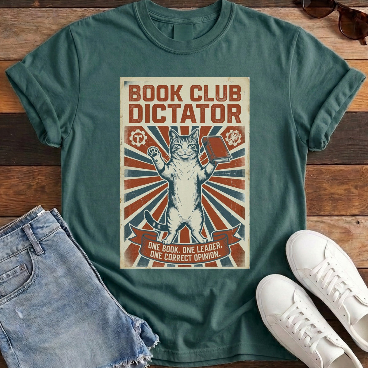 Book Club Dictator Tee - Blue Spruce