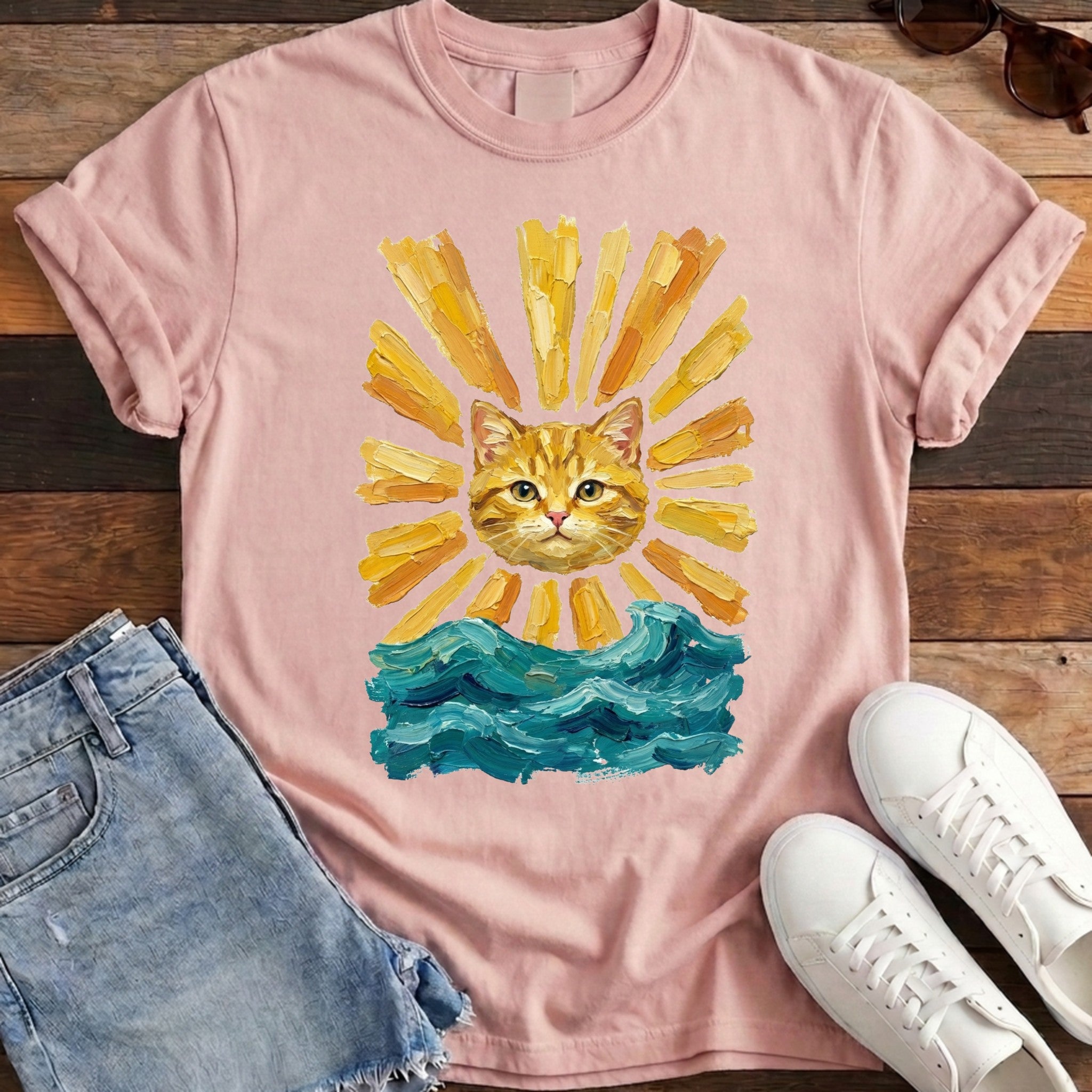 Here Comes the Sun Cat Tee - Blossom
