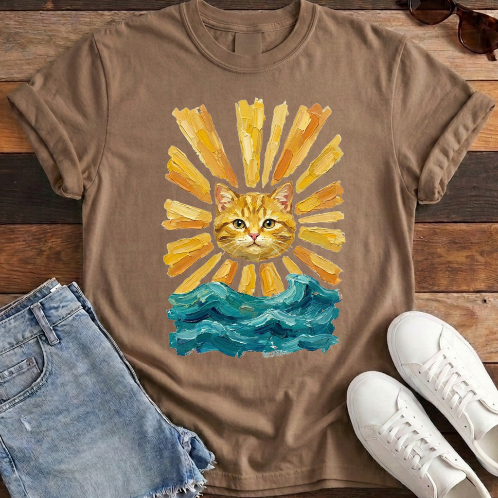 Here Comes the Sun Cat Tee - Espresso