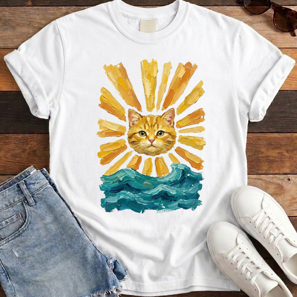 Here Comes the Sun Cat Tee - White