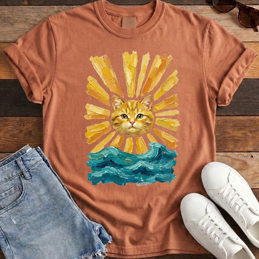 Here Comes the Sun Cat Tee - Yam