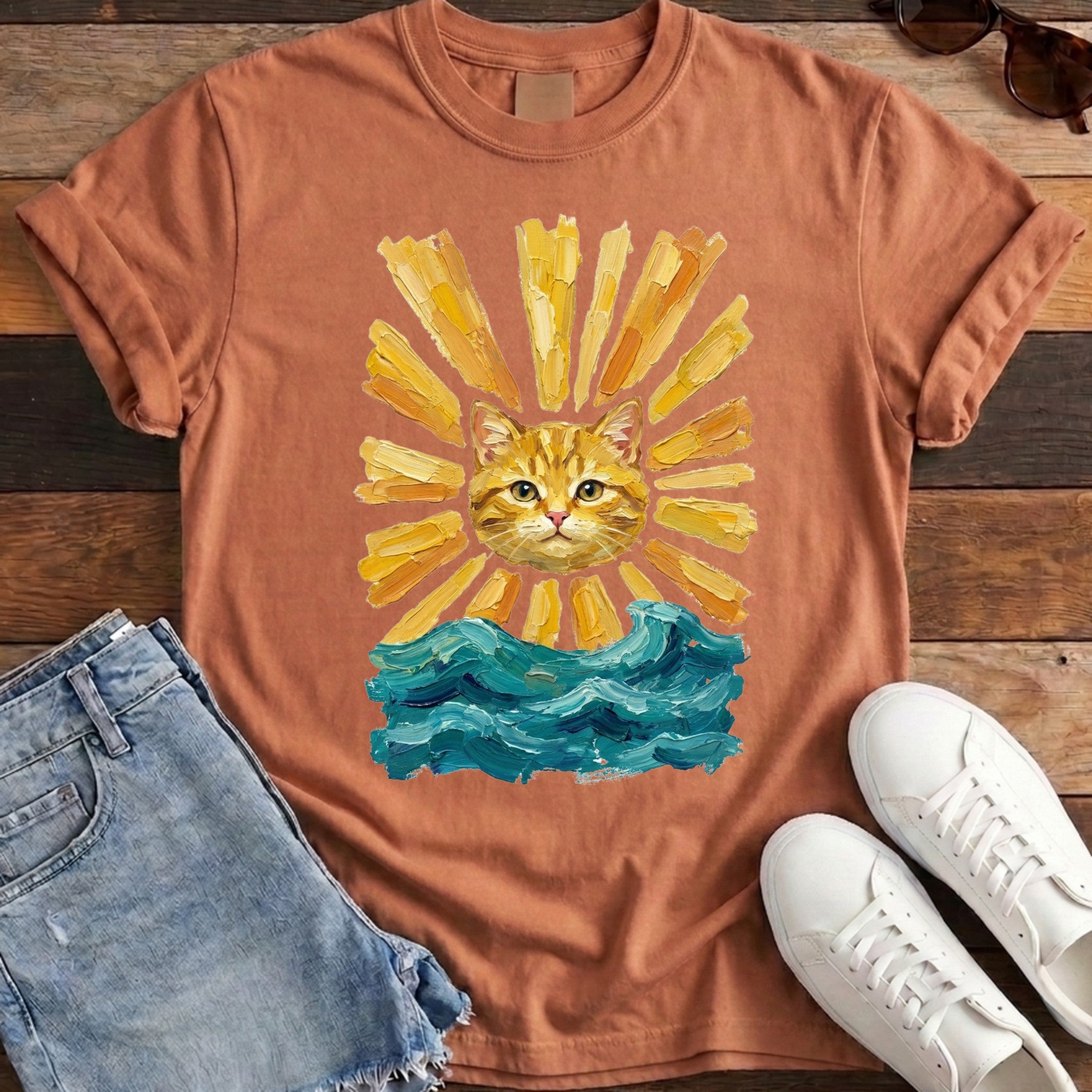Here Comes the Sun Cat Tee - Yam