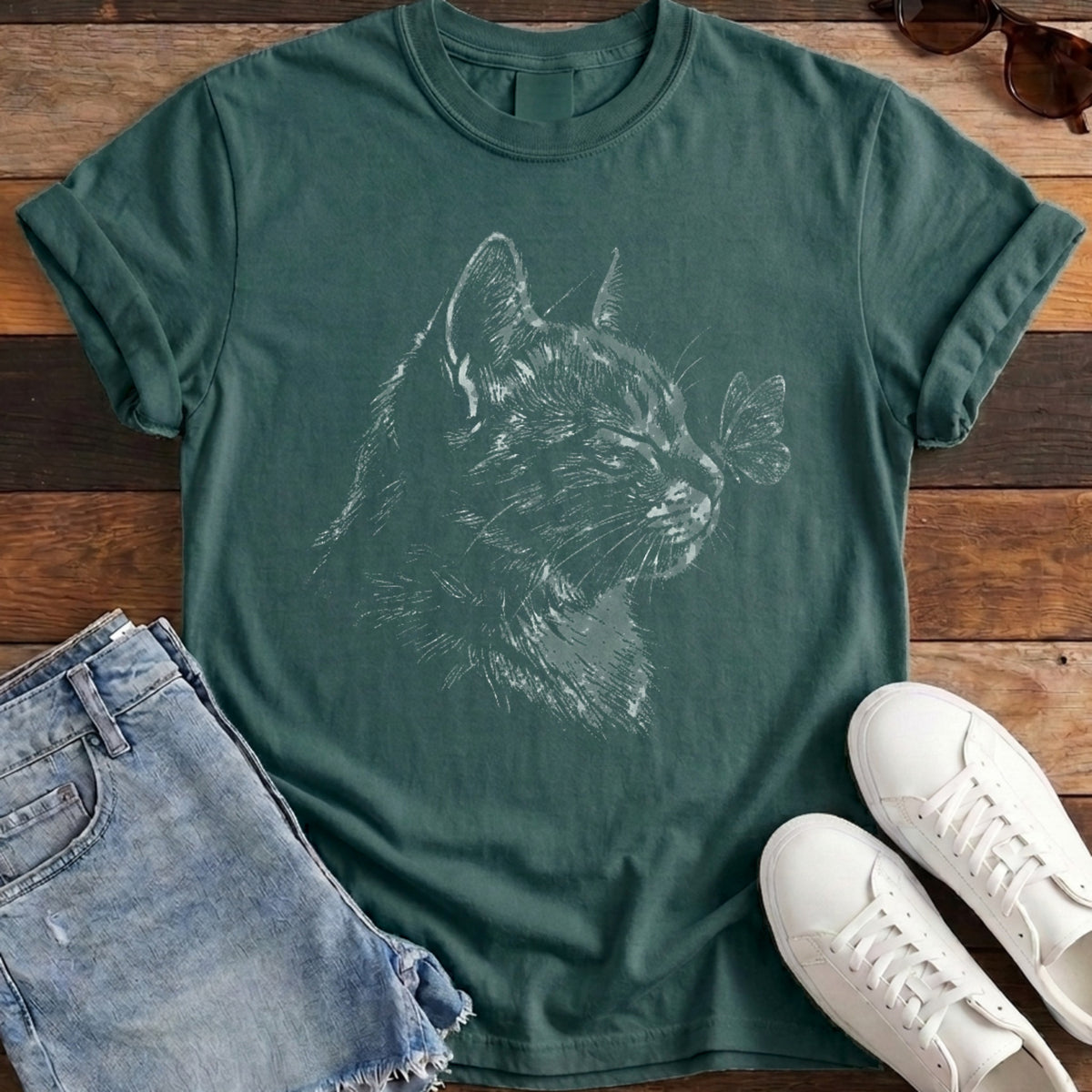 Butterfly Kiss Tee - Blue Spruce