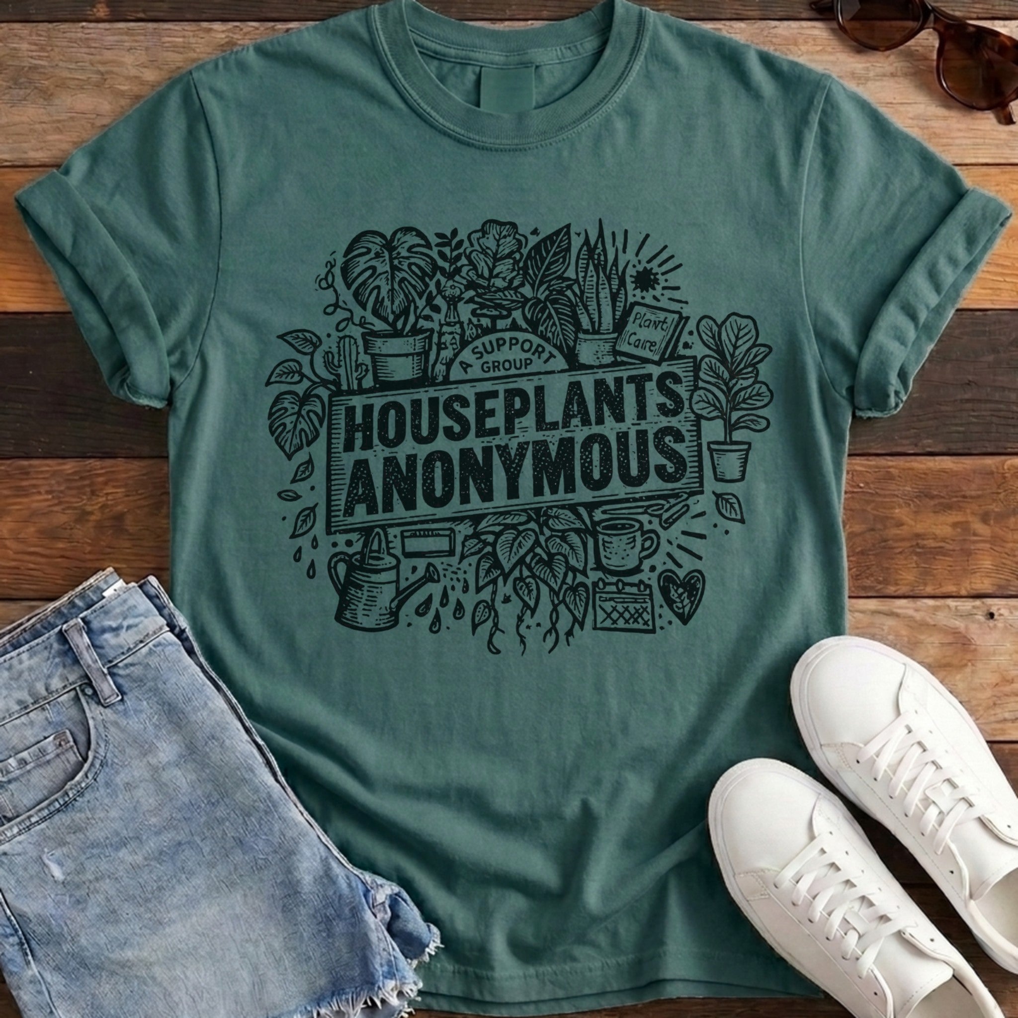 Houseplants Anonymous Tee - Blue Spruce