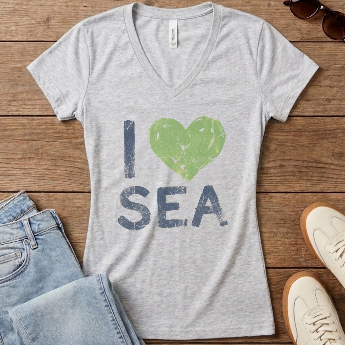 I Heart SEA Women's V-Neck