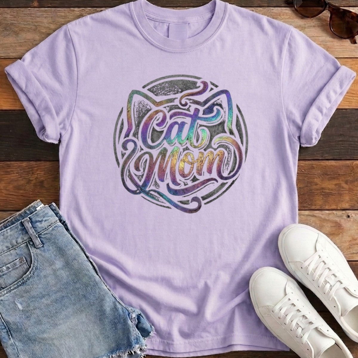 Cat Mom Tee - Orchid
