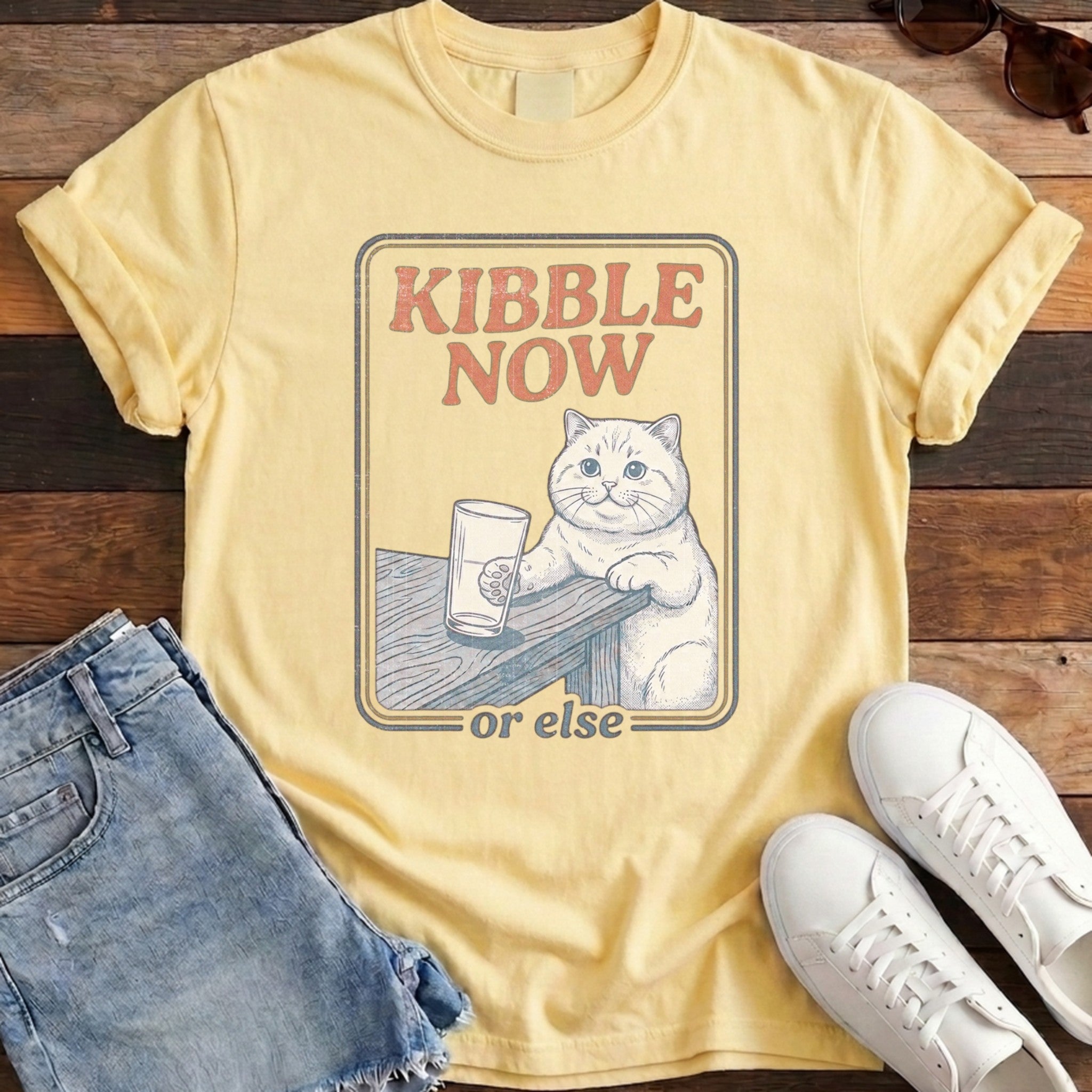 Kibble Now Cat Tee - Banana
