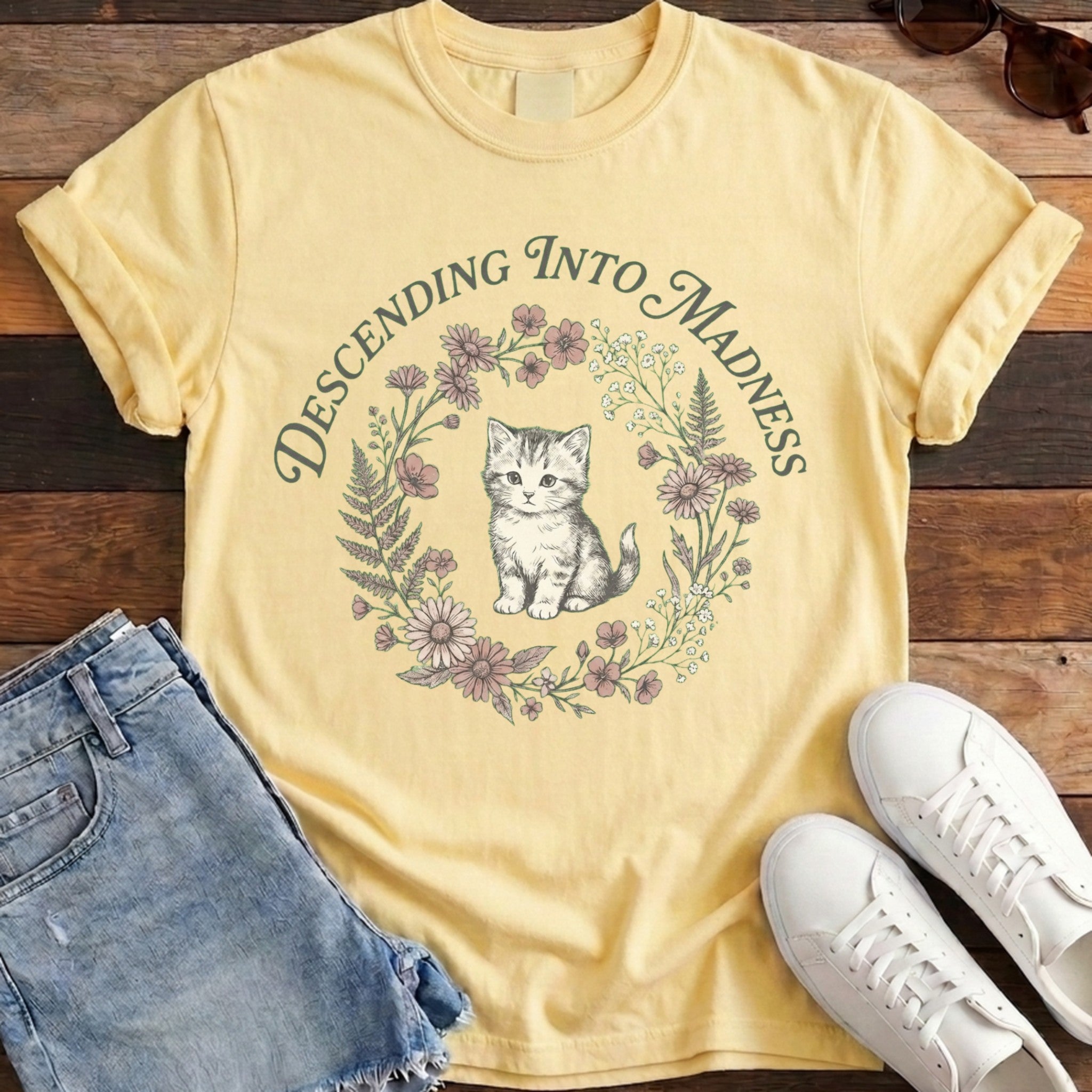 Descending Into Madness Tee - Banana