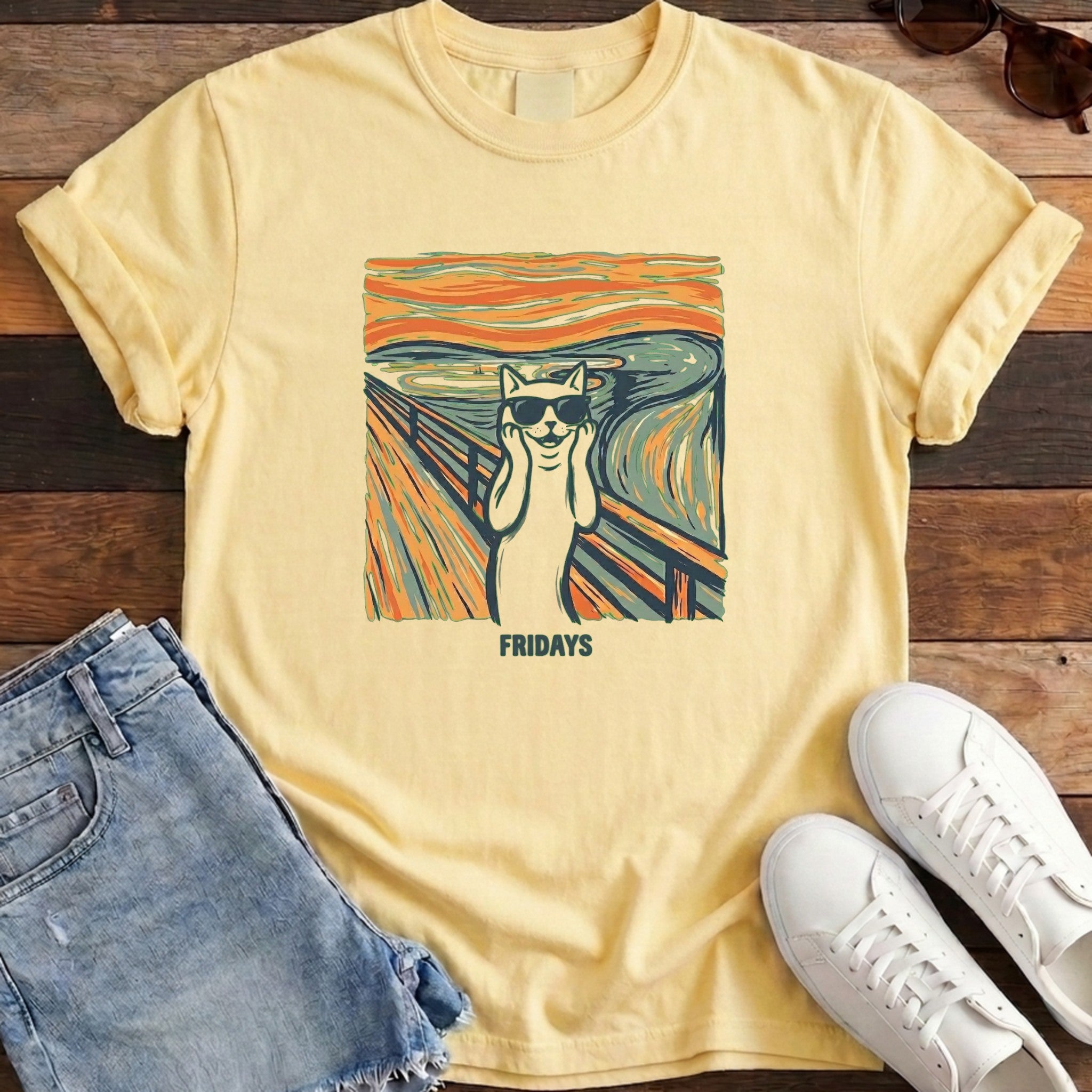 Fridays Cat Tee - Banana