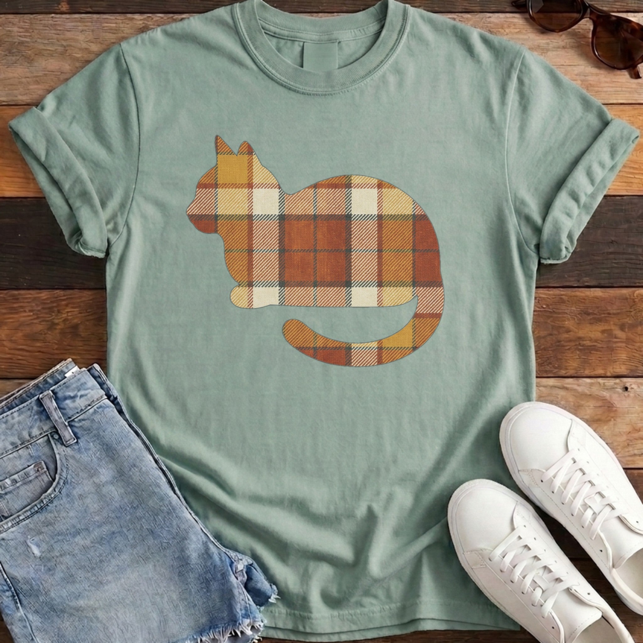 Flannel Cat Tee