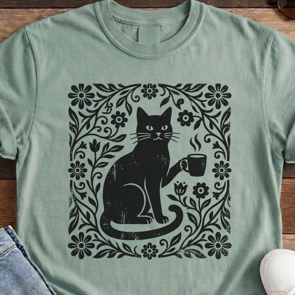 Floral Feline Vintage Tee