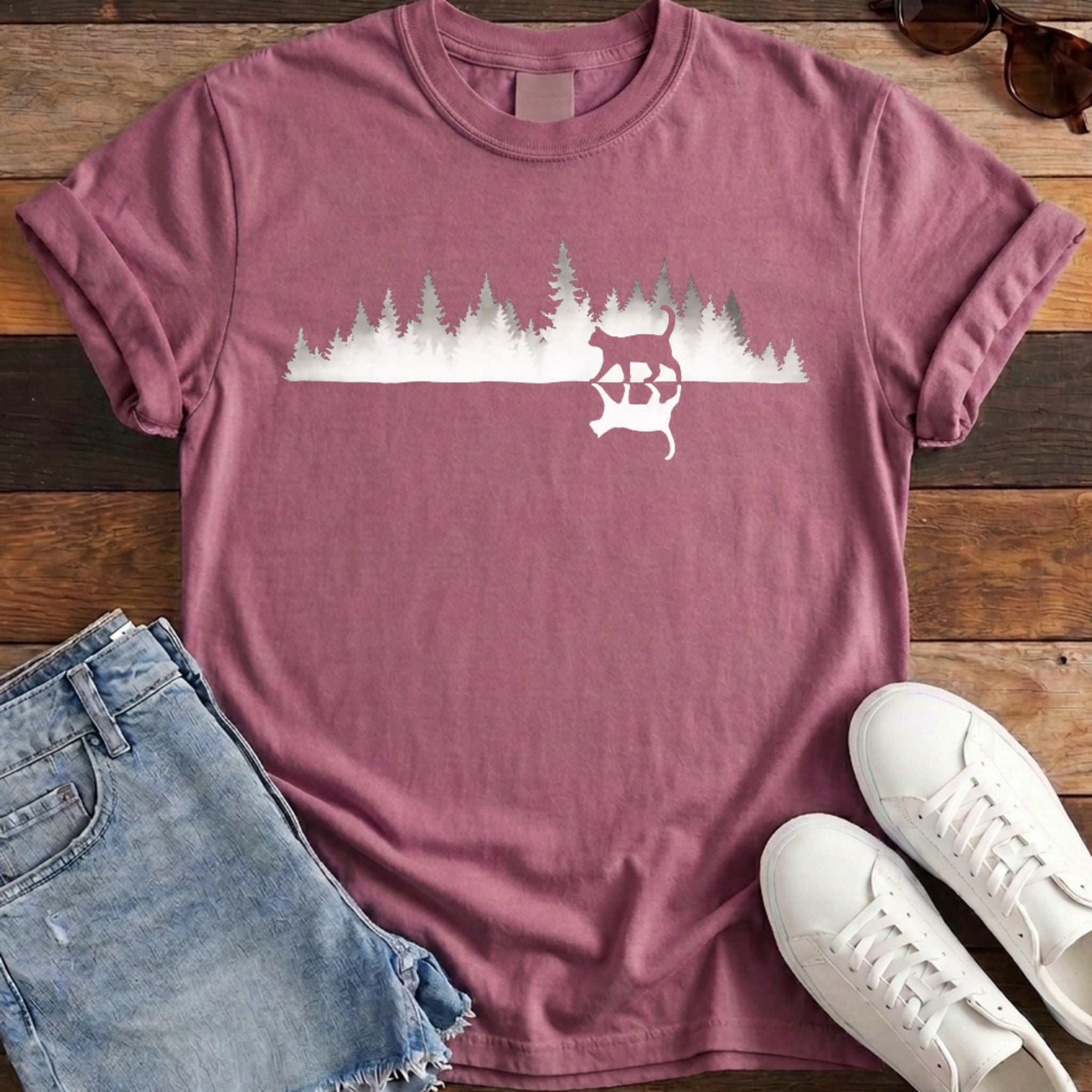 Mirror Cat Woods Tee