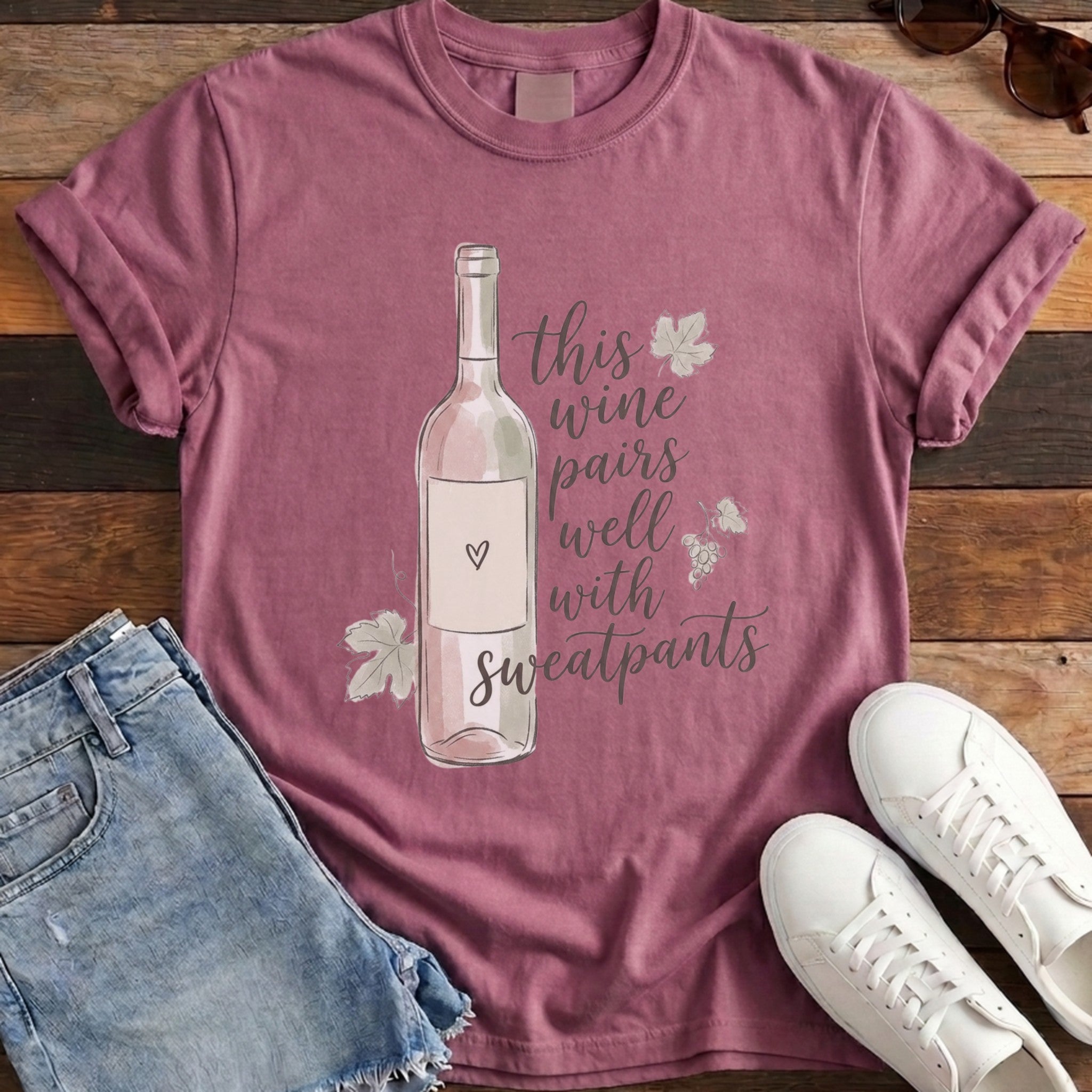 Pairs With Sweatpants Tee - Berry
