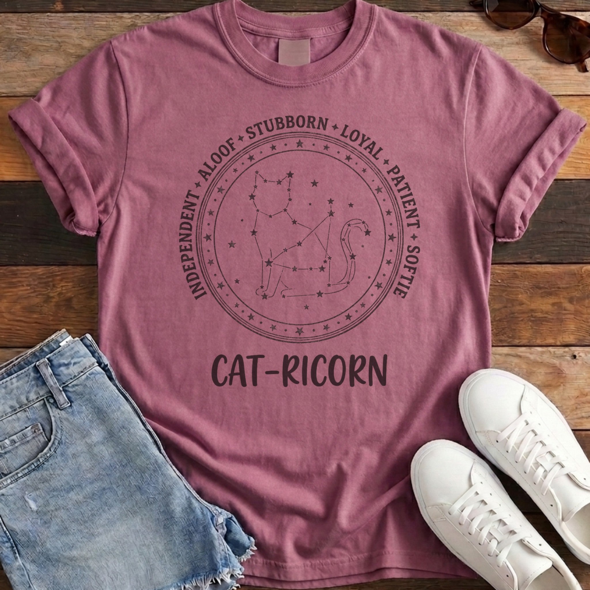 Cat-ricorn Tee - Berry
