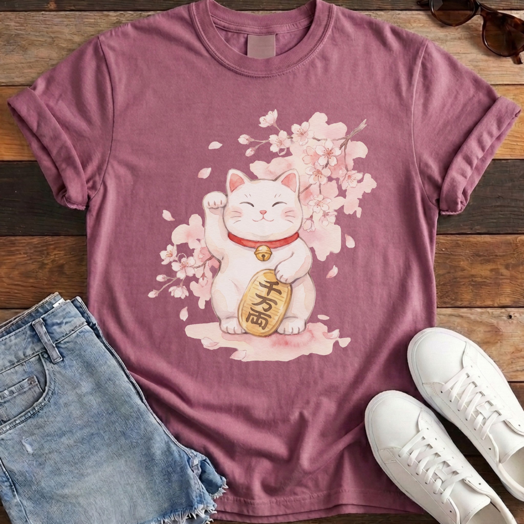 Maneki Watercolor Tee - Berry
