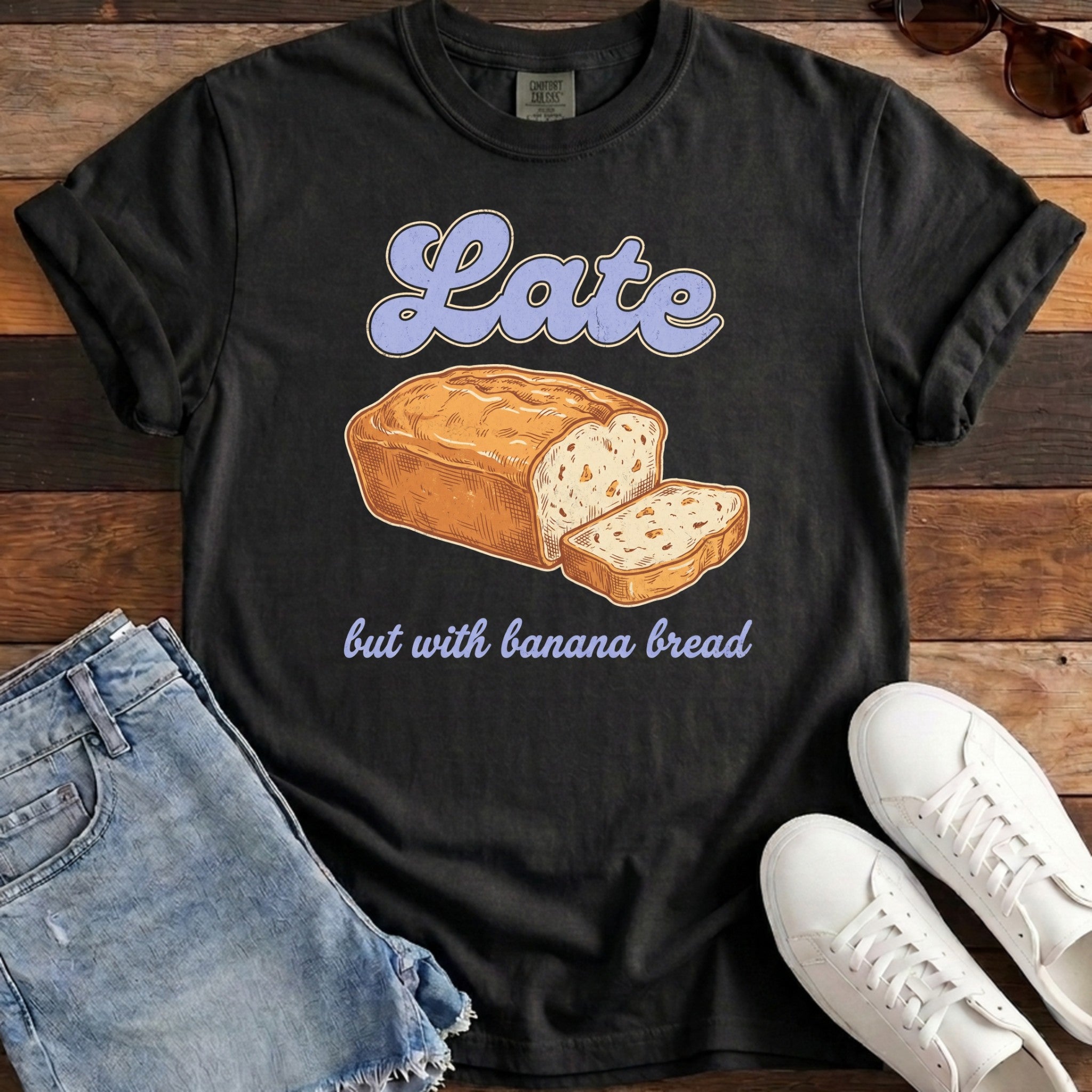 Late Banana Bread Tee - Black
