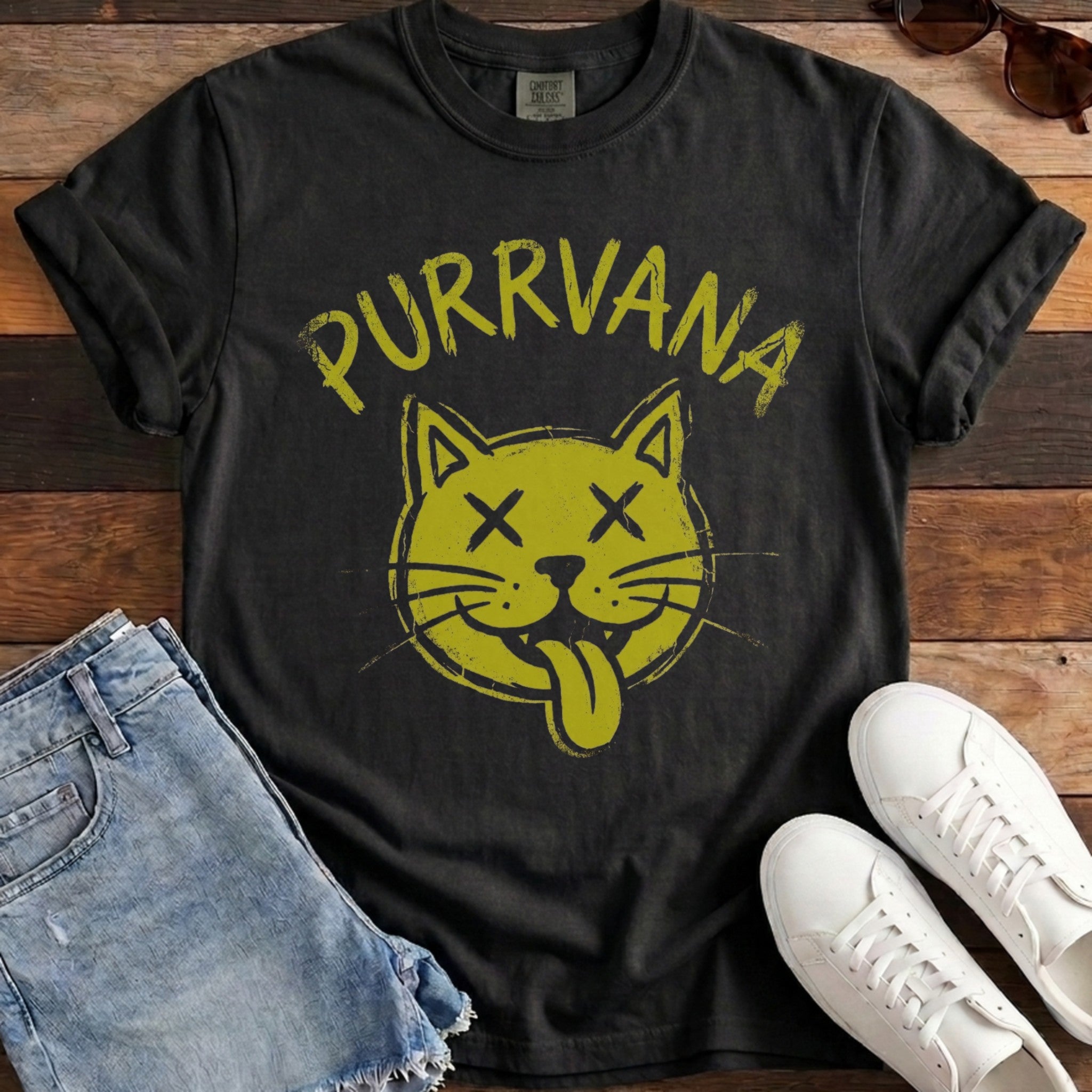 Purrvana Tee - Black
