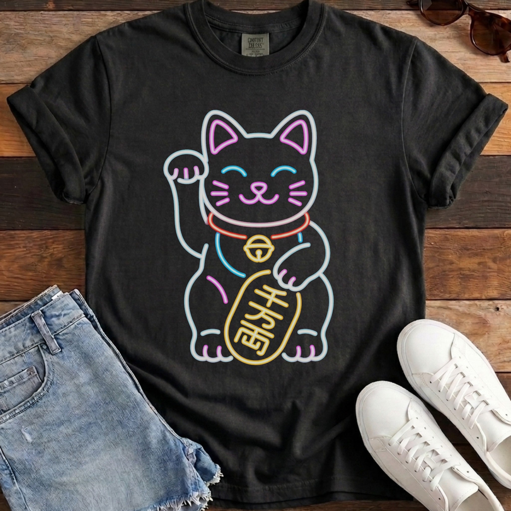 Maneki-Neko Neon Sign Tee