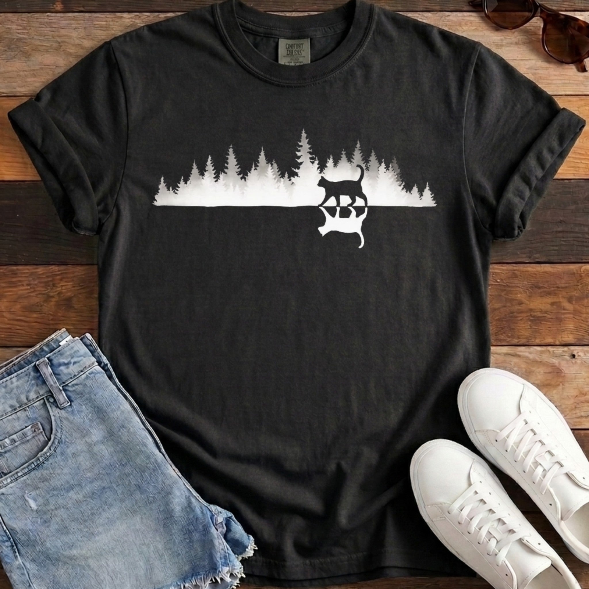 Mirror Cat Woods Tee