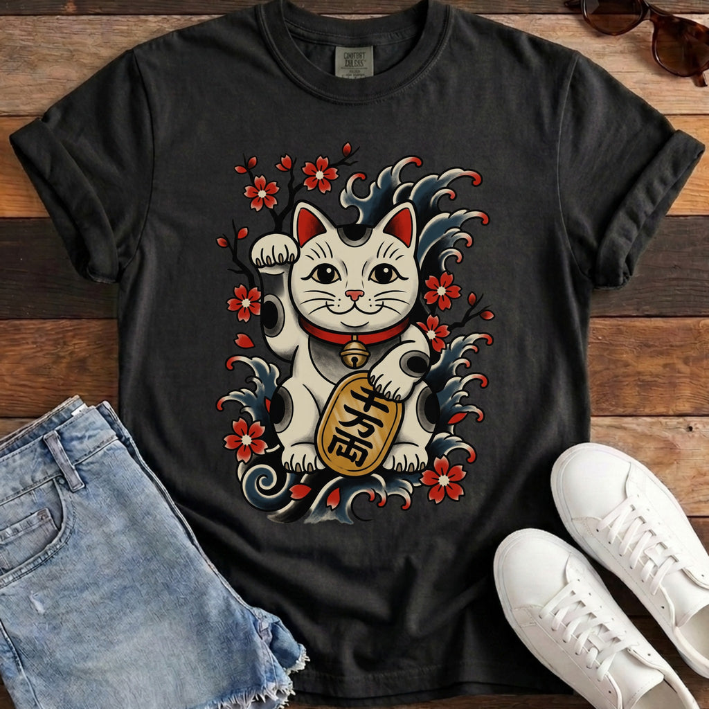 Maneki-Neko Tattoo Flash Tee