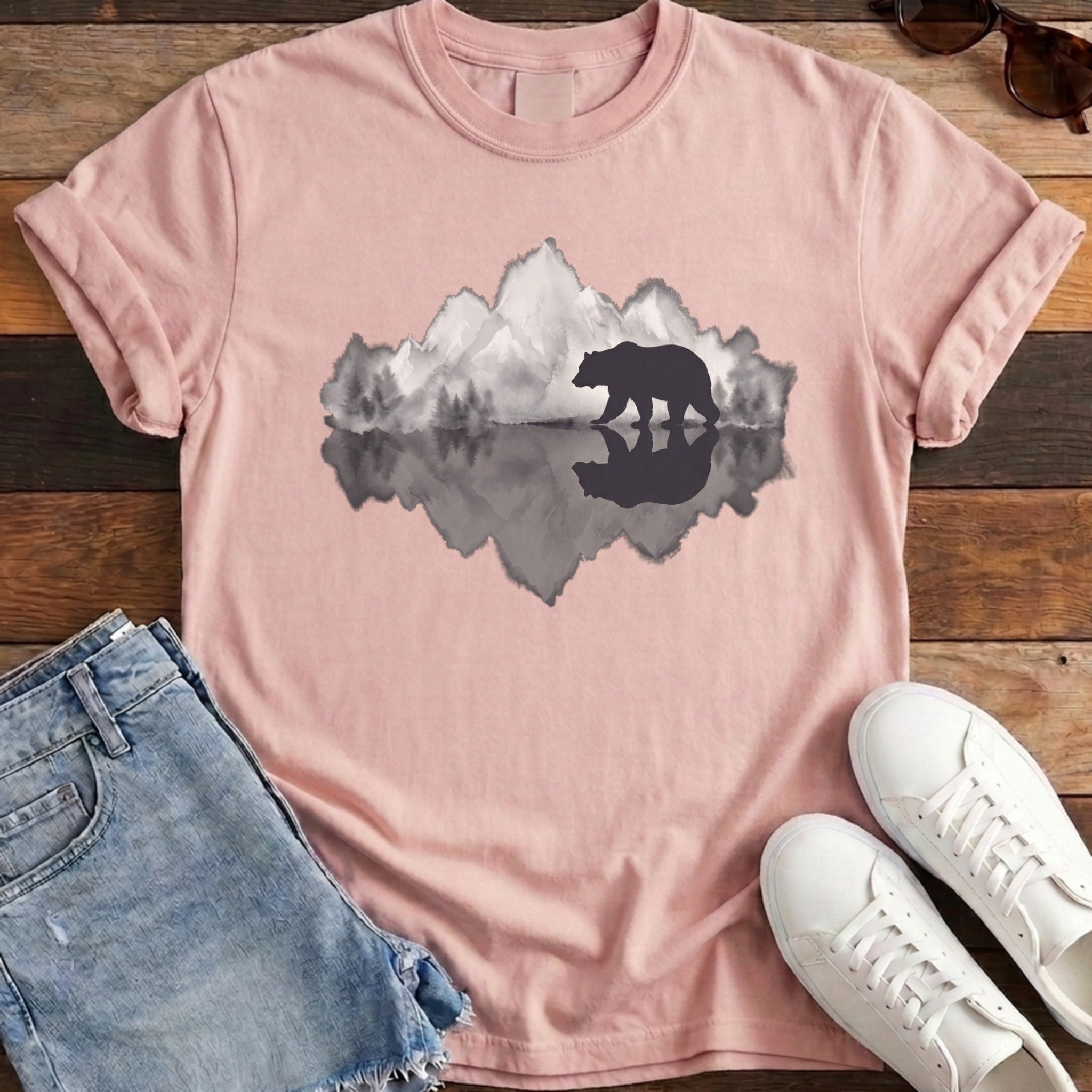 Bear Reflection Tee - Blossom